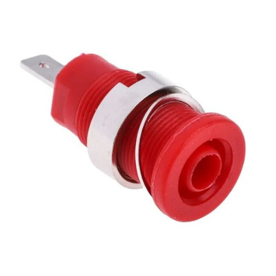 RS PRO Red Female Banana Socket, 4 mm Connector, Tab Termination, 24A, 1000V, Nickel, Tin Plating