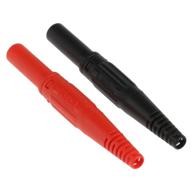 Staubli Black, Red Male Banana Plug, 4 mm Connector, Screw Termination, 32A, 1000V, Nickel Plating