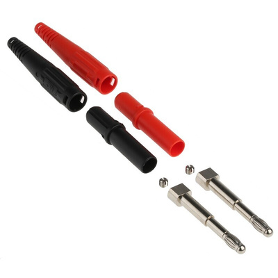 Staubli Black, Red Male Banana Plug, 4 mm Connector, Screw Termination, 32A, 1000V, Nickel Plating