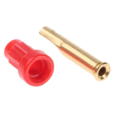 Staubli Red Female Banana Socket, 1mm Connector, Solder Termination, 20A, 30 V, 60V dc, Gold Plating