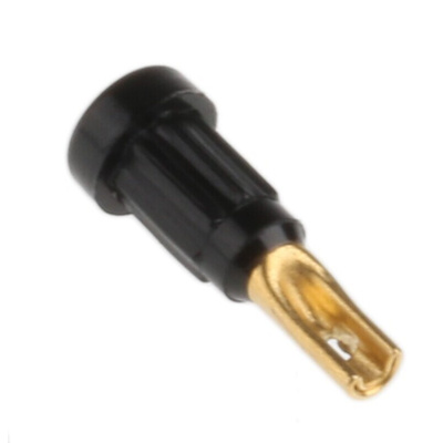 Staubli Black Female Banana Socket, 1mm Connector, Solder Termination, 20A, 30 V, 60V dc, Gold Plating
