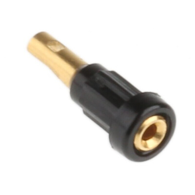 Staubli Black Female Banana Socket, 1mm Connector, Solder Termination, 20A, 30 V, 60V dc, Gold Plating