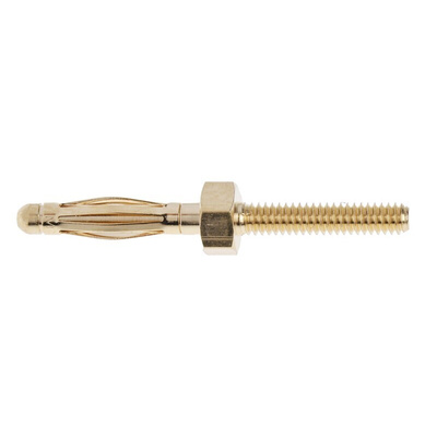 Staubli Gold Male Banana Plug, 2mm Connector, 25A, Gold Plating