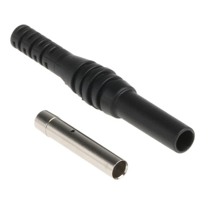 Staubli Black Female Banana Socket, 4 mm Connector, Solder Termination, 19A, 1000V, Nickel Plating