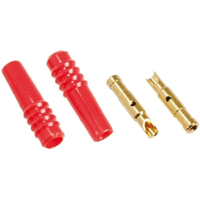 Staubli Red Female Test Socket, 1mm Connector, Solder Termination, 6A, 30 V, 60V dc, Gold Plating