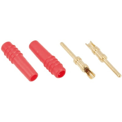 Staubli Red Male Test Plug, 1mm Connector, Solder Termination, 6A, 30 V, 60V dc, Gold Plating