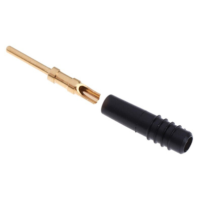 Staubli Black Male Test Plug, 1mm Connector, Solder Termination, 6A, 30 V, 60V dc, Gold Plating