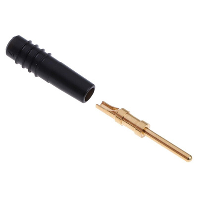 Staubli Black Male Test Plug, 1mm Connector, Solder Termination, 6A, 30 V, 60V dc, Gold Plating