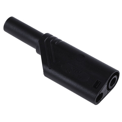 Hirschmann Test & Measurement Black Male Banana Plug, 4 mm Connector, Screw Termination, 24A, 1000V, Nickel Plating