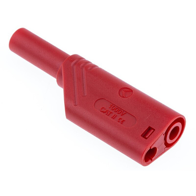 Hirschmann Test & Measurement Red Male Banana Plug, 4 mm Connector, Screw Termination, 24A, 1000V, Nickel Plating