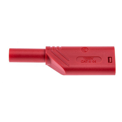 Hirschmann Test & Measurement Red Male Banana Plug, 4 mm Connector, Screw Termination, 24A, 1000V, Nickel Plating