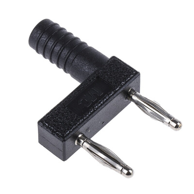 Staubli Black Male Banana Plug, 2mm Connector, Plug In Termination, 10A, 30 V, 60V dc, Silver Plating