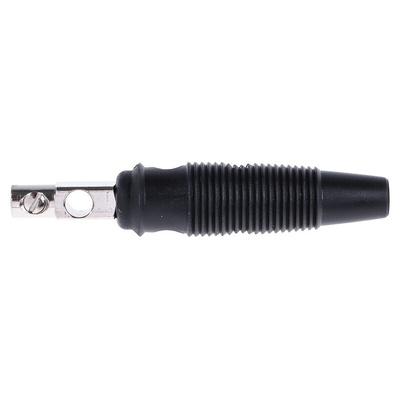 Hirschmann Test & Measurement Black Male Banana Plug, 4 mm Connector, Screw Termination, 16A, 60V dc, Nickel Plating