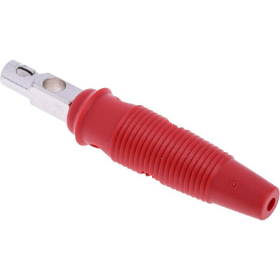 Hirschmann Test & Measurement Red Male Banana Plug, 4 mm Connector, Screw Termination, 16A, 60V dc, Nickel Plating
