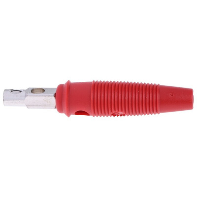 Hirschmann Test & Measurement Red Male Banana Plug, 4 mm Connector, Screw Termination, 16A, 60V dc, Nickel Plating