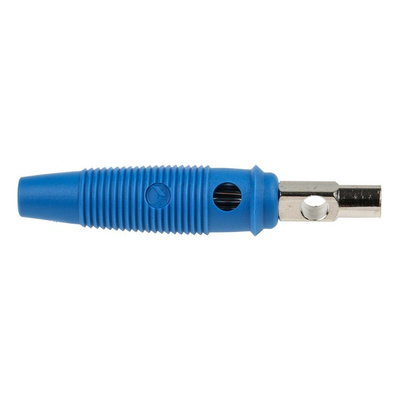 Hirschmann Test & Measurement Blue Male Banana Plug, 4 mm Connector, Screw Termination, 16A, 60 V, 60V dc, Nickel