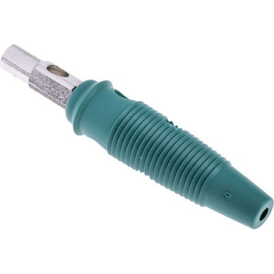 Hirschmann Test & Measurement Green Male Banana Plug, 4 mm Connector, Screw Termination, 16A, 60V dc, Nickel Plating