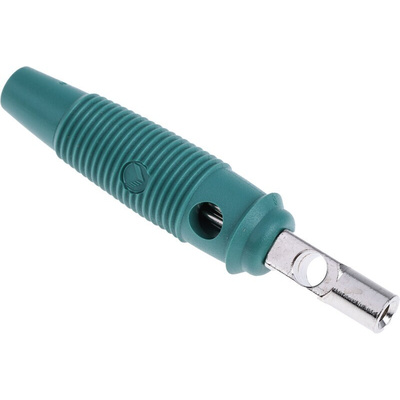 Hirschmann Test & Measurement Green Male Banana Plug, 4 mm Connector, Screw Termination, 16A, 60V dc, Nickel Plating