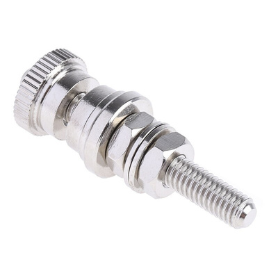 RS PRO 30A, Silver Binding Post With Brass Contacts and Nickel Plated - 5mm Hole Diameter