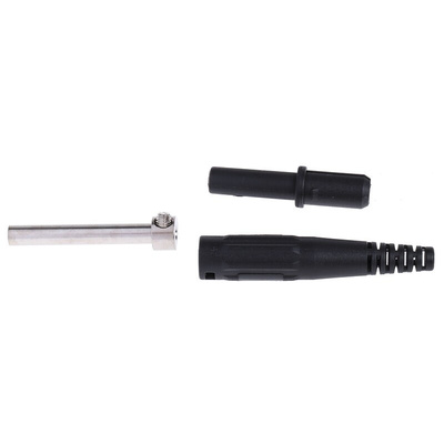 Staubli Black Female Banana Socket, 4 mm Connector, Screw Termination, 32A, 1000V, Nickel Plating