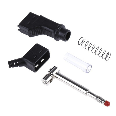Staubli Black Male Banana Plug, 4 mm Connector, Screw Termination, 32A, 600V, Nickel Plating