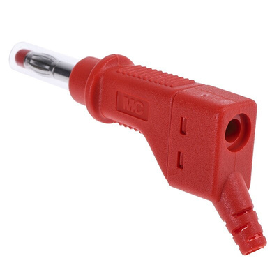 Staubli Red Male Banana Plug, 4 mm Connector, Screw Termination, 32A, 600V, Nickel Plating