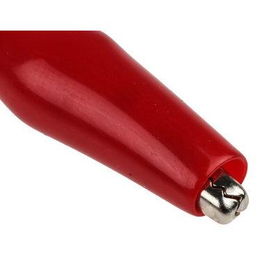 RS PRO Crocodile Clip, Nickel-Plated Steel Contact, Red