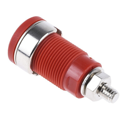 Schutzinger Red Female Banana Socket, 4 mm Connector, Screw Termination, 32A, 1000V, Nickel Plating