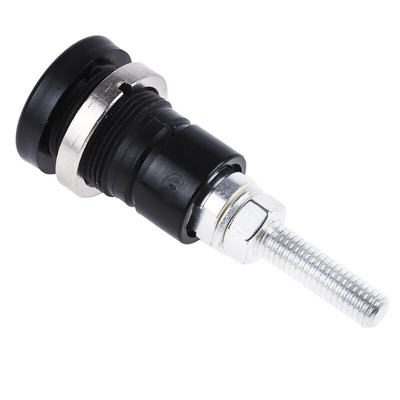 Staubli Black Female Test Socket, 6 mm Connector, Screw Termination, 100A, 600V, Silver Plating