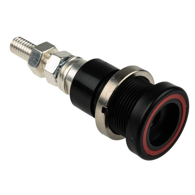 Staubli Red Female Test Socket, 6 mm Connector, Screw Termination, 100A, 600V, Silver Plating
