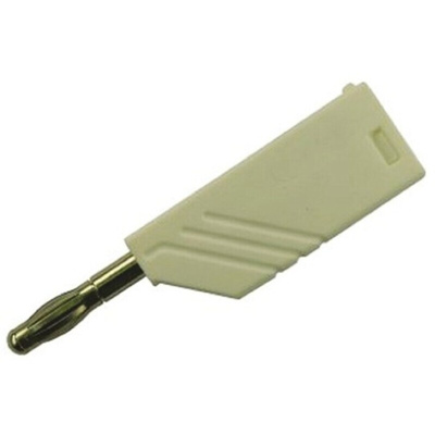 Hirschmann Test & Measurement White Male Banana Plug, 4 mm Connector, Screw Termination, 24A, 30 V ac, 60V dc, Nickel