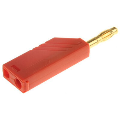 Hirschmann Test & Measurement Red Male Banana Plug, 4 mm Connector, Screw Termination, 24A, 30 V ac, 60V dc, Gold