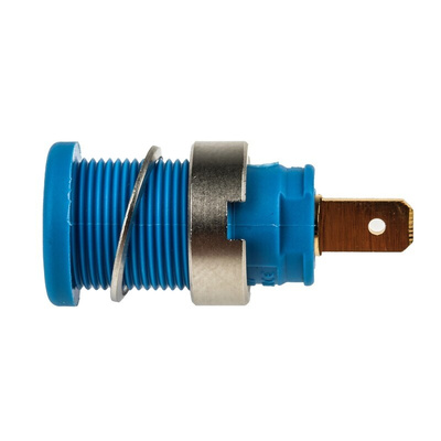 Hirschmann Test & Measurement Blue Female Banana Socket, 4 mm Connector, Tab Termination, 25A, 1000V ac/dc, Gold Plating