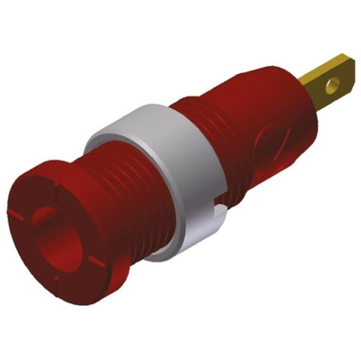 Hirschmann Test & Measurement Red Female Banana Socket, 2mm Connector, Tab Termination, 10A, 1000V ac/dc, Gold Plating