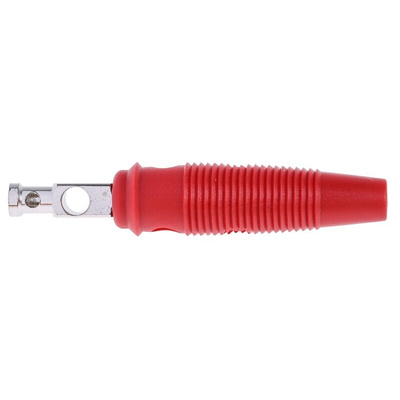 Hirschmann Test & Measurement Red Male Banana Plug, 4 mm Connector, Solder Termination, 30A, 30 V ac, 60V dc, Nickel