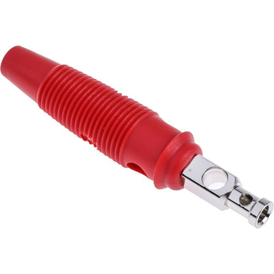 Hirschmann Test & Measurement Red Male Banana Plug, 4 mm Connector, Solder Termination, 30A, 30 V ac, 60V dc, Nickel