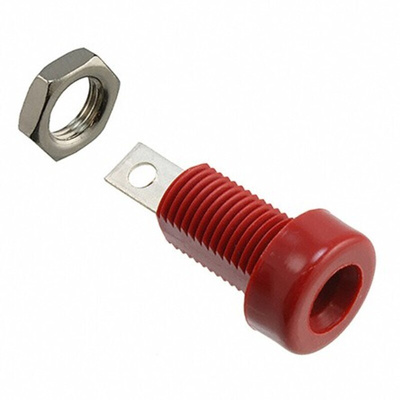 Cinch Connectors Red Female Banana Socket, 4 mm Connector, Solder Termination, 15A, 3500V, Tin Plating