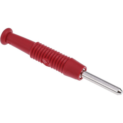 Hirschmann Test & Measurement Red Male Banana Plug, 2mm Connector, Solder Termination, 6A, 60V dc, Nickel Plating