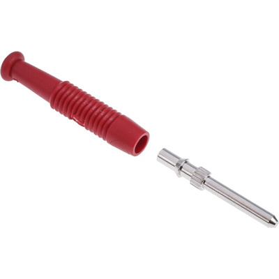 Hirschmann Test & Measurement Red Male Banana Plug, 2mm Connector, Solder Termination, 6A, 60V dc, Nickel Plating