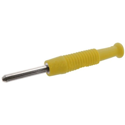 Hirschmann Test & Measurement Yellow Male Banana Plug, 2mm Connector, Solder Termination, 6A, 60V dc, Nickel Plating