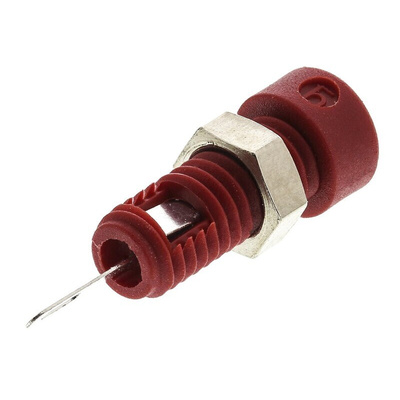 Hirschmann Test & Measurement Red Female Banana Socket, 2mm Connector, Solder Termination, 6A, 60V dc, Nickel, Tin