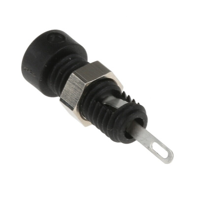 Hirschmann Test & Measurement Black Female Banana Socket, 2mm Connector, Solder Termination, 6A, 60V dc, Nickel, Tin