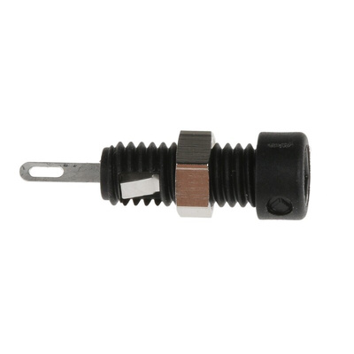 Hirschmann Test & Measurement Black Female Banana Socket, 2mm Connector, Solder Termination, 6A, 60V dc, Nickel, Tin