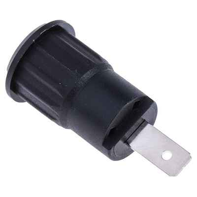 Staubli Black Female Banana Socket, 4 mm Connector, Tab Termination, 24A, 1000V, Nickel Plating