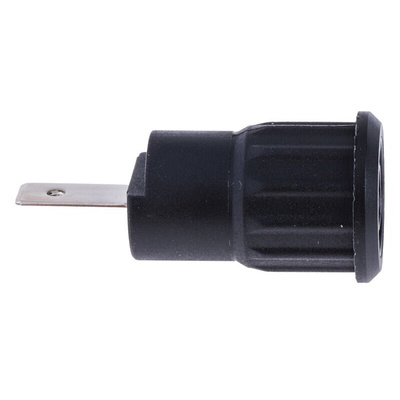 Staubli Black Female Banana Socket, 4 mm Connector, Tab Termination, 24A, 1000V, Nickel Plating