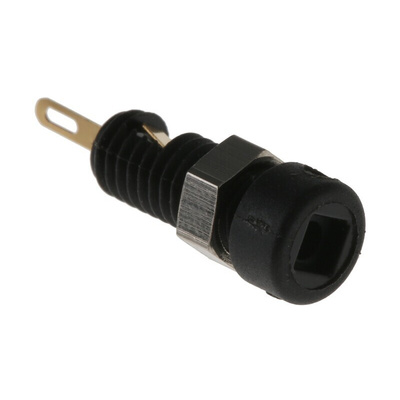 Hirschmann Test & Measurement Black Female Banana Socket, 2mm Connector, Solder Termination, 6A, 60V dc, Gold, Nickel