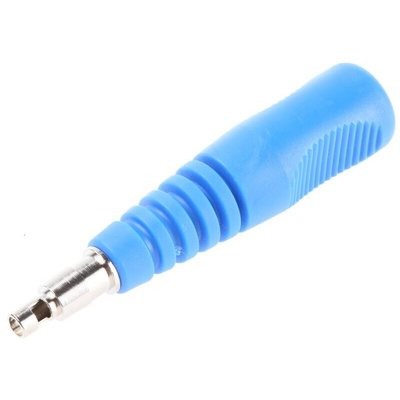 binder Blue Male Banana Plug, 4 mm Connector, 16A, 50V, Nickel Plating