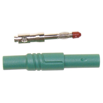 Hirschmann Test & Measurement Green Male Banana Plug, 4 mm Connector, Screw Termination, 24A, 1000V ac/dc, Nickel
