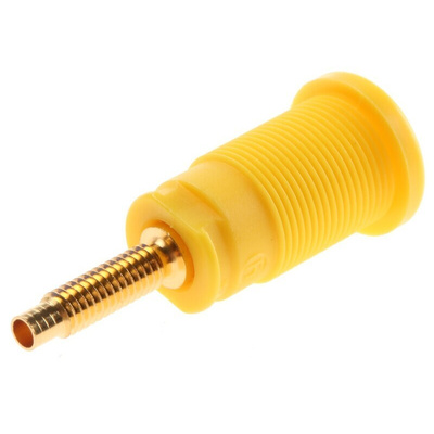 Hirschmann Test & Measurement Yellow Female Banana Socket, 4 mm Connector, Solder Termination, 32A, 1000V ac/dc, Gold