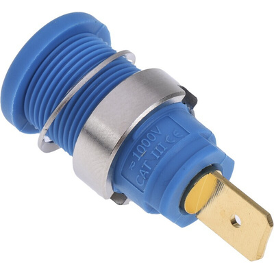 Hirschmann Test & Measurement Blue Female Banana Plug - Tab, 1000 V ac/dc